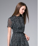 Black Printed Chiffon Maxi Dress